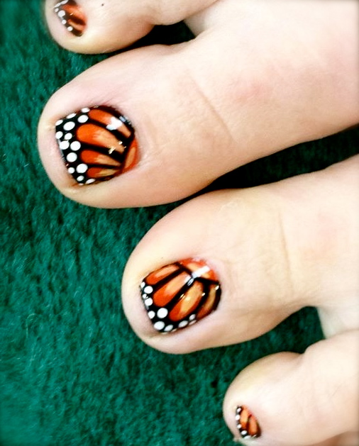 Monarch Butterfly Toe Nails | aphan